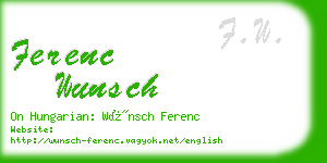 ferenc wunsch business card